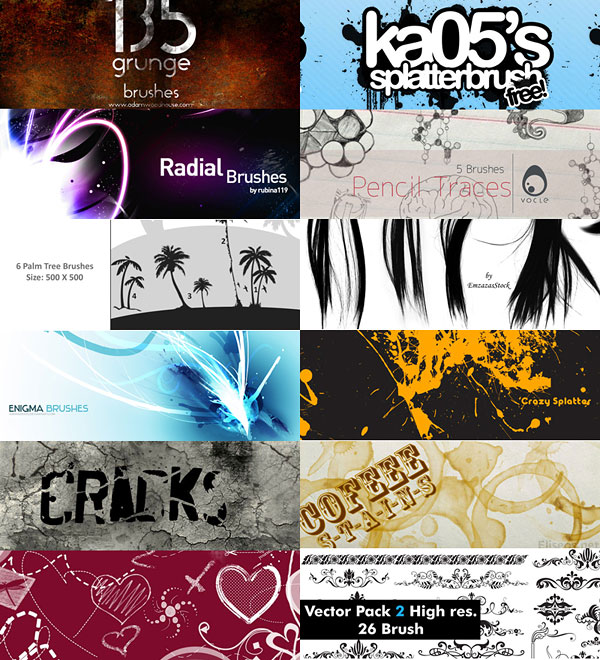 12组奇妙的笔刷 （Photoshop Brushes - 12 Fantastic Sets）