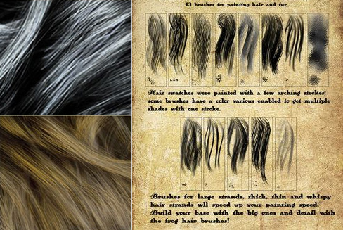 2款鼠绘/手绘头发PS笔刷