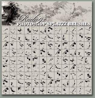 Ron's  公司出品的高清晰Triberadio笔刷集之五 （Splatzz）  