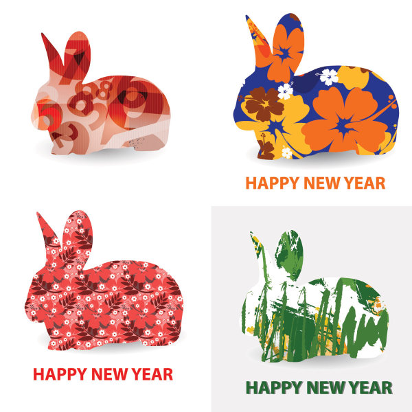 兔子图案——矢量素材