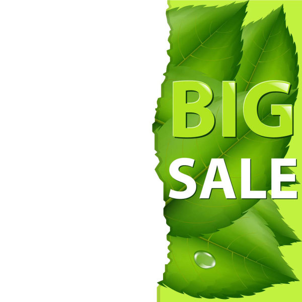 卷角与绿叶03——矢量素材