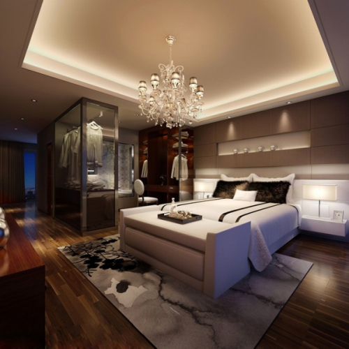 Contemporary master bedroom 3D model