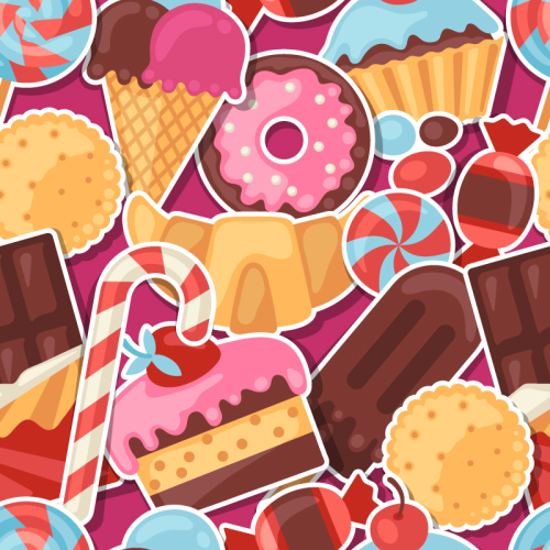 Colored candy sweets seamless background vector material