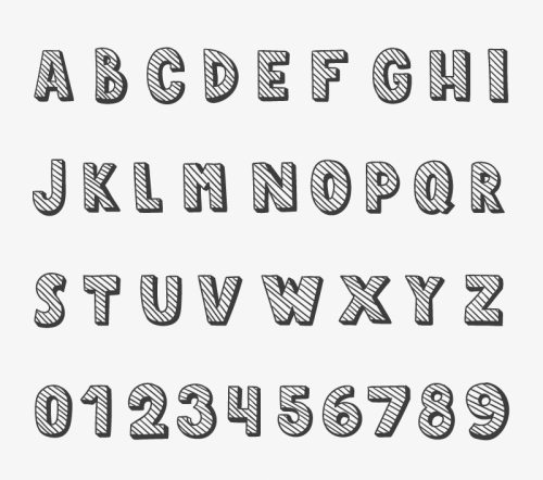 Creative twill letters design vector material